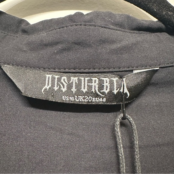 NWT Disturbia Fenrir Midi Shirt Dress Black 16 - Picture 7 of 11